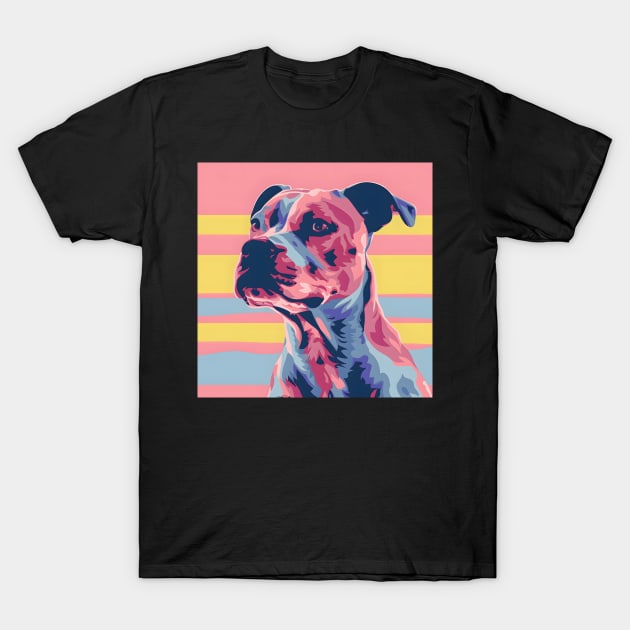 Staffordshire Bull Terrier in 80's T-Shirt by NatashaCuteShop